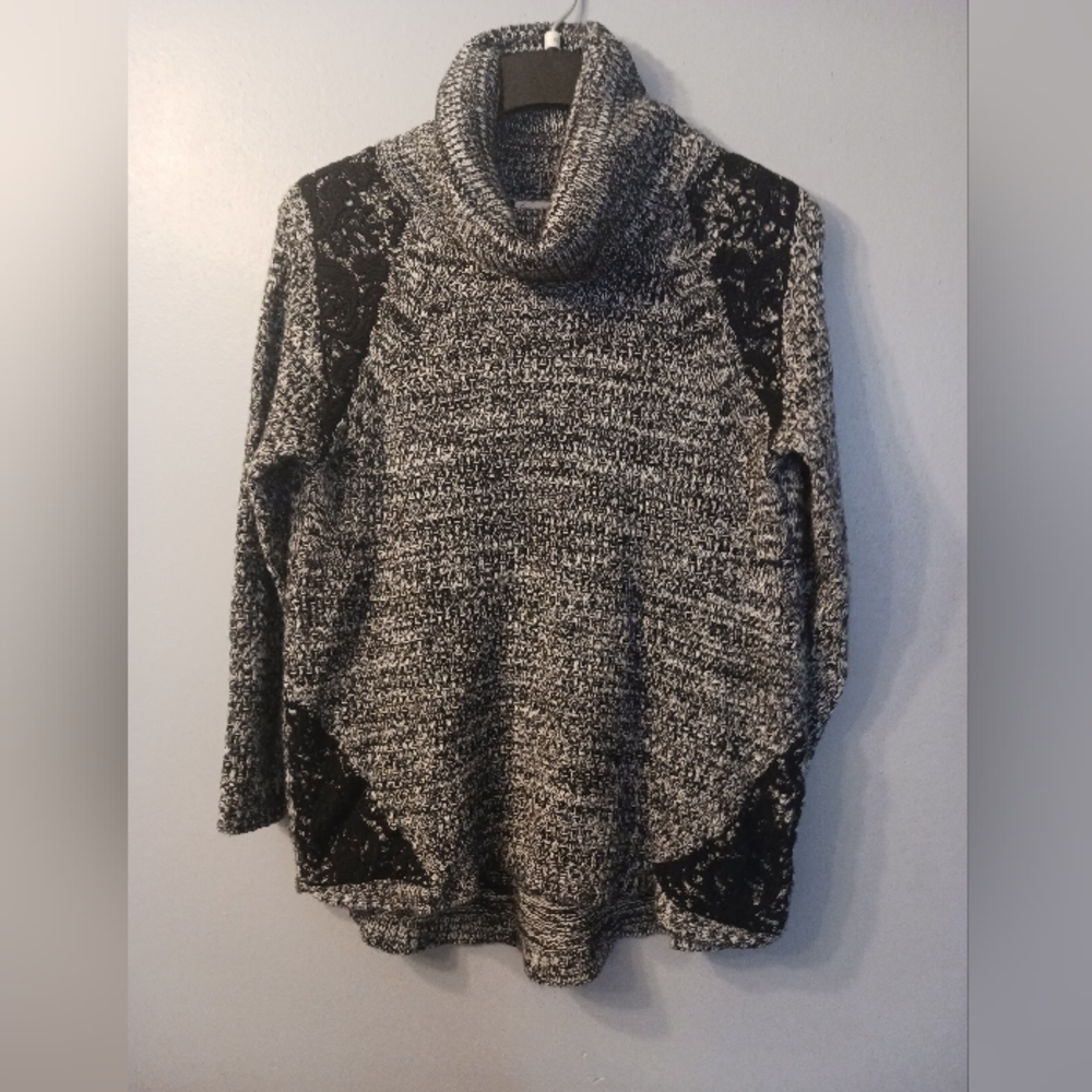Final $5 DB Turtle Neck Sweater With Crochet At Armpits & Hemline"Sz. 1X Black …